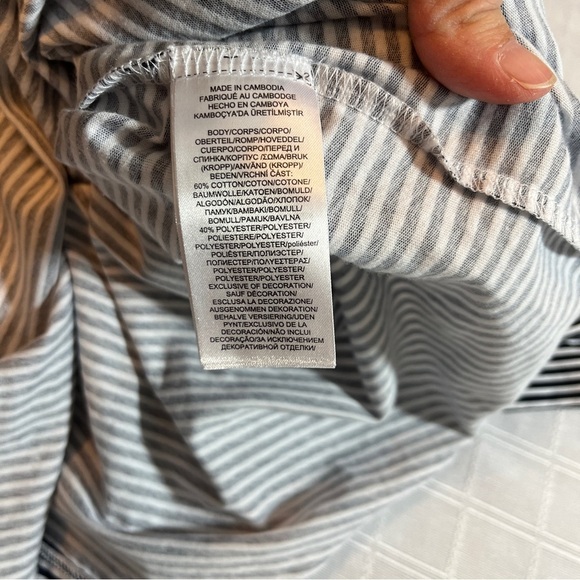 Lauren Ralph Lauren Navy and White Striped Shirt Dress Monogram Pocket Medium - Picture 7 of 7